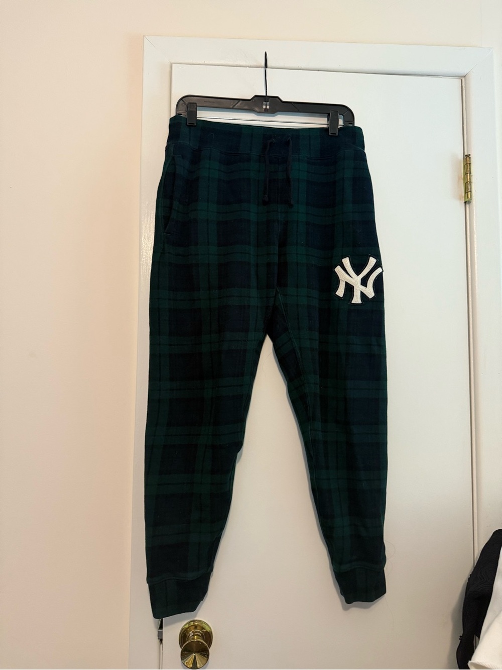 Ralph Lauren Green Plaid Fleece-Lined Joggers